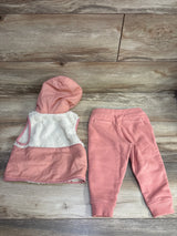 Eddie Bauer 2pc Sherpa Lined Jacket & Joggers Set Pink sz 18m
