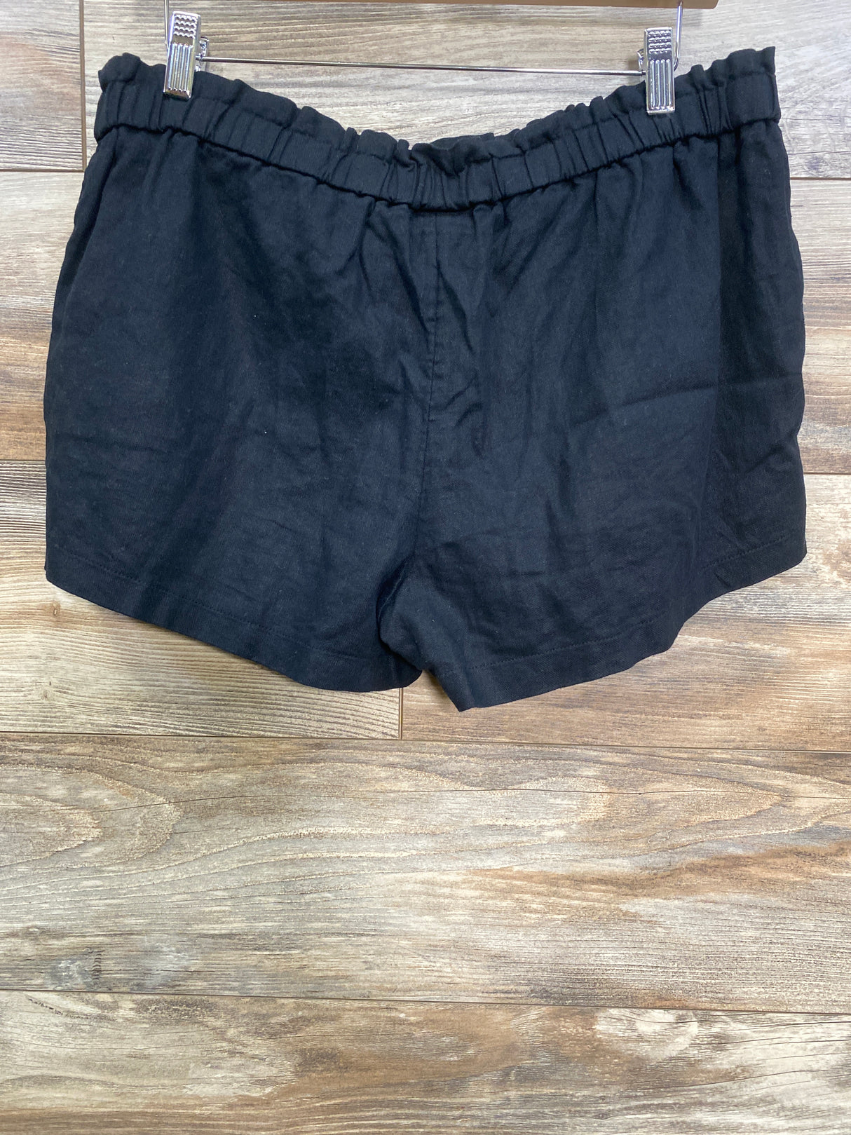 Isabel Maternity Linen Underbelly Shorts Black sz Medium