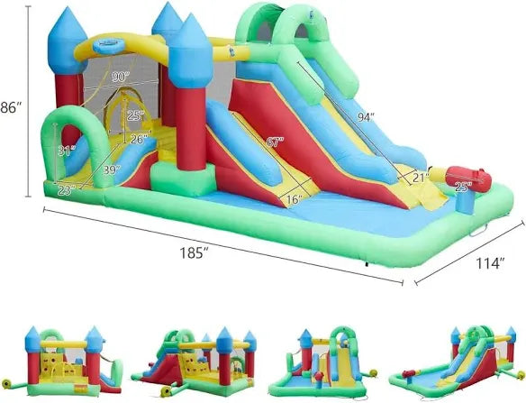Bounce House with Water Slide and Air Blower