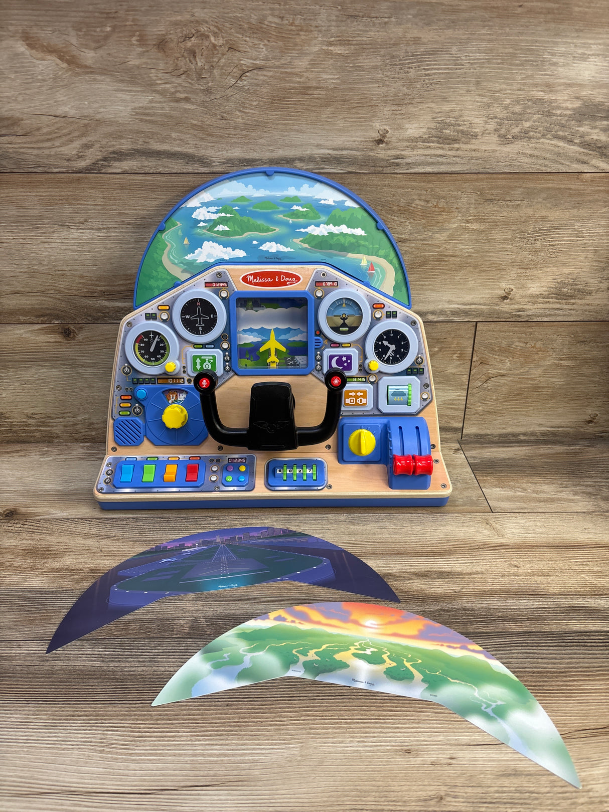 Melissa & Doug Wooden Jet Pilot Interactive Dashboard