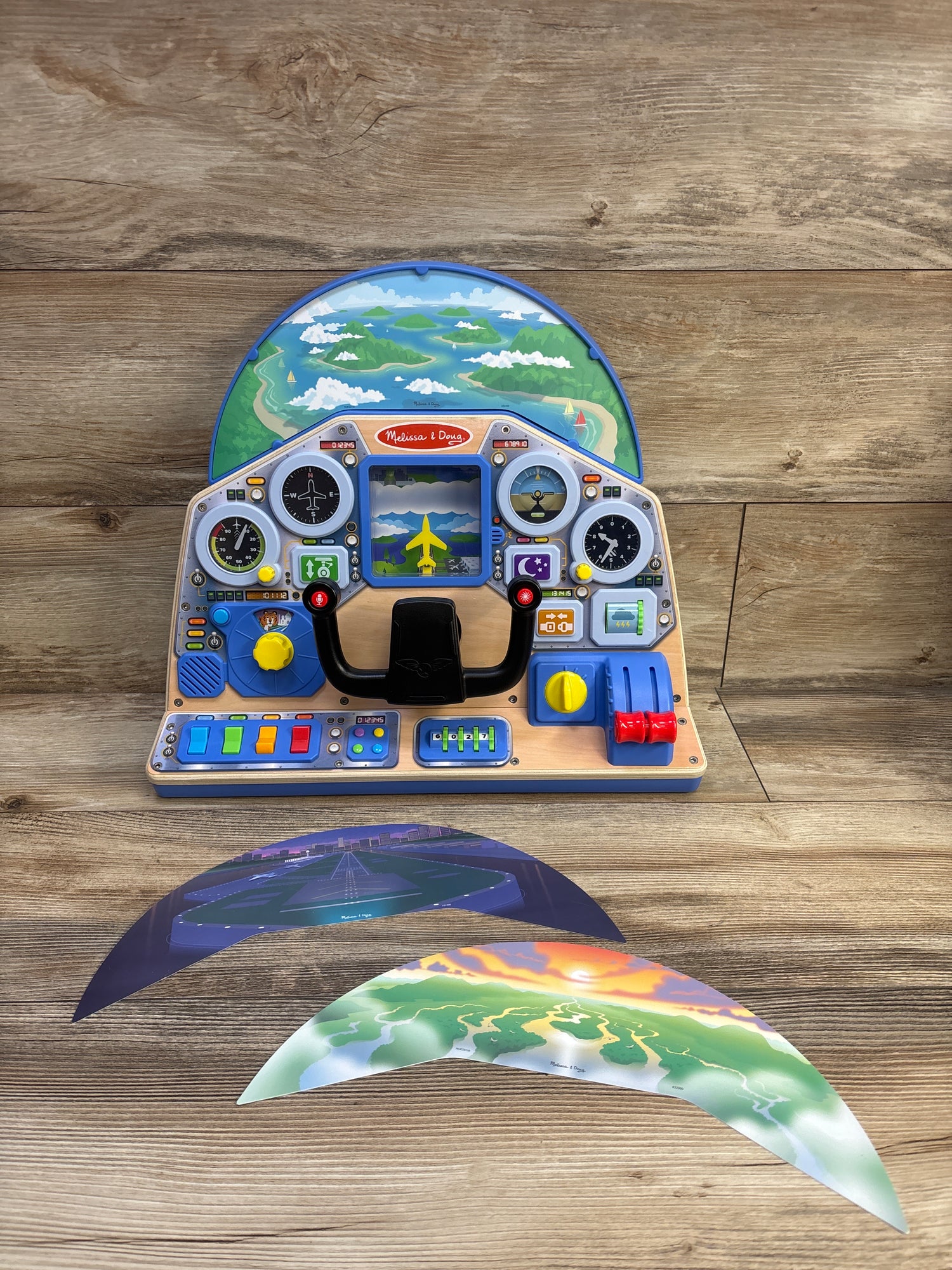 Melissa & Doug Wooden Jet Pilot Interactive Dashboard