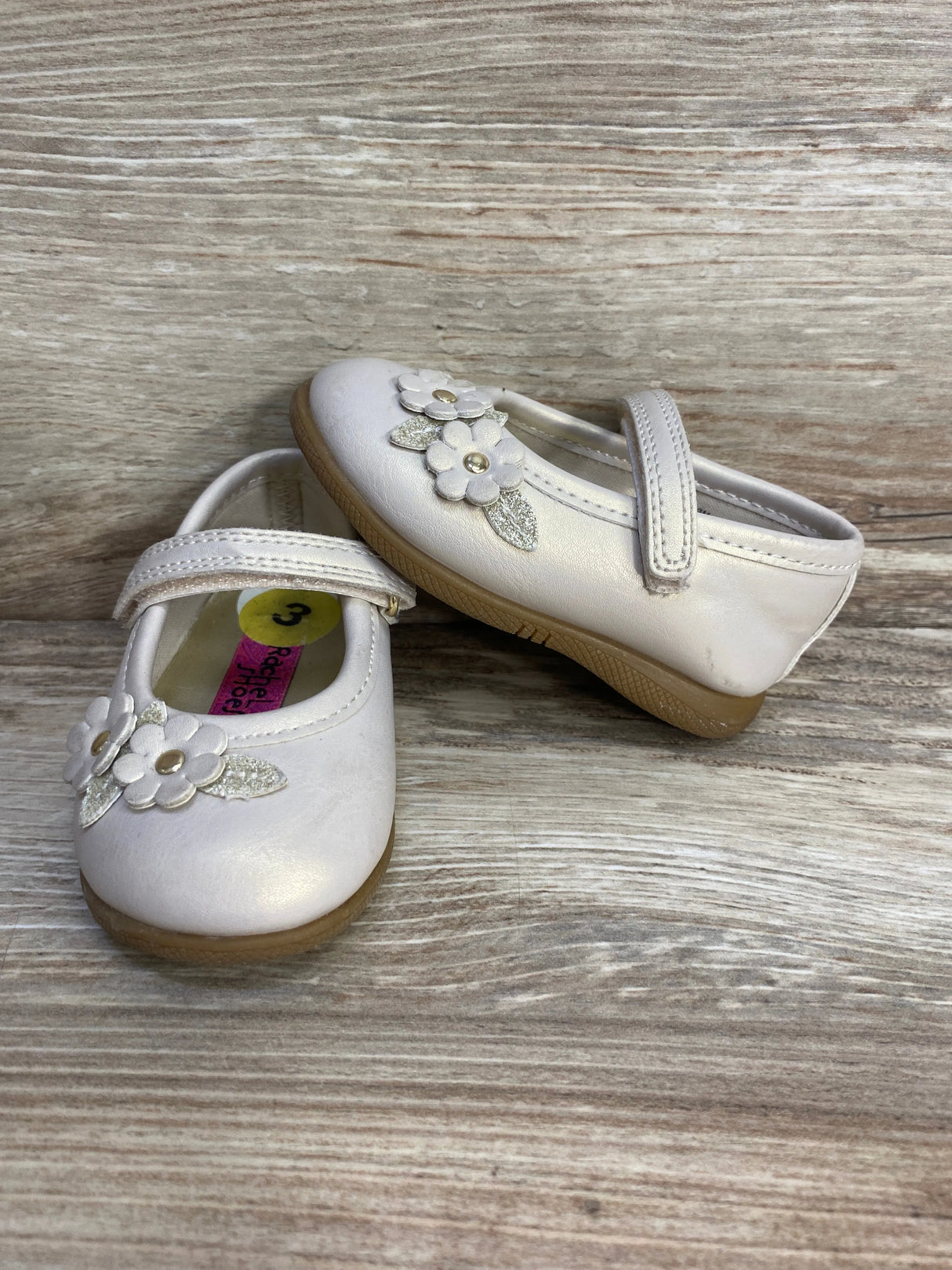 Rachel Shoes Fleur Mary Jane Beige Shoes sz 3c