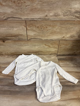 H&M Organic 2pk Ribbed Wrapover Bodysuits White sz 6m