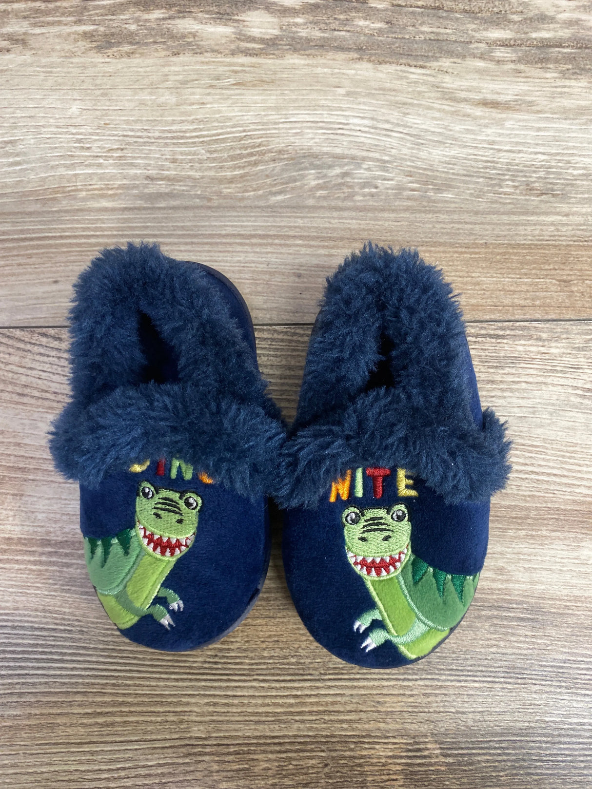 Wonder Nation Dinosaur Slippers Fleece Lined sz 5/6c