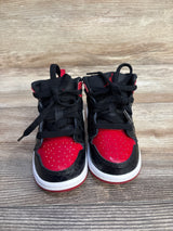 Air Jordan 1 Mid SS TD 'Black + Red = Bred' Sneakers sz 8c - Me n Mommy To Be