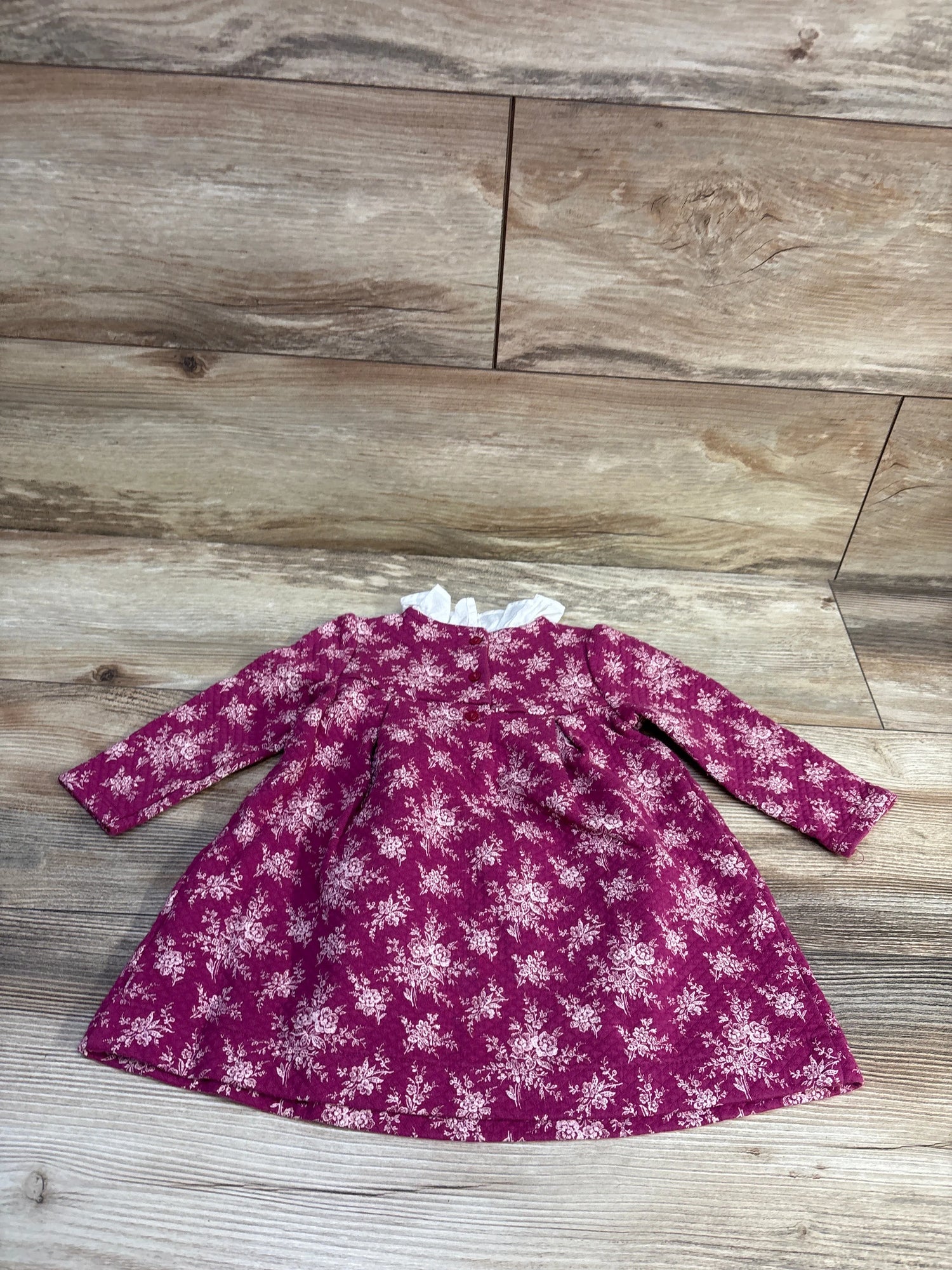 Janie & Jack Long Sleeve Quilted Dress Pink sz 12-18m