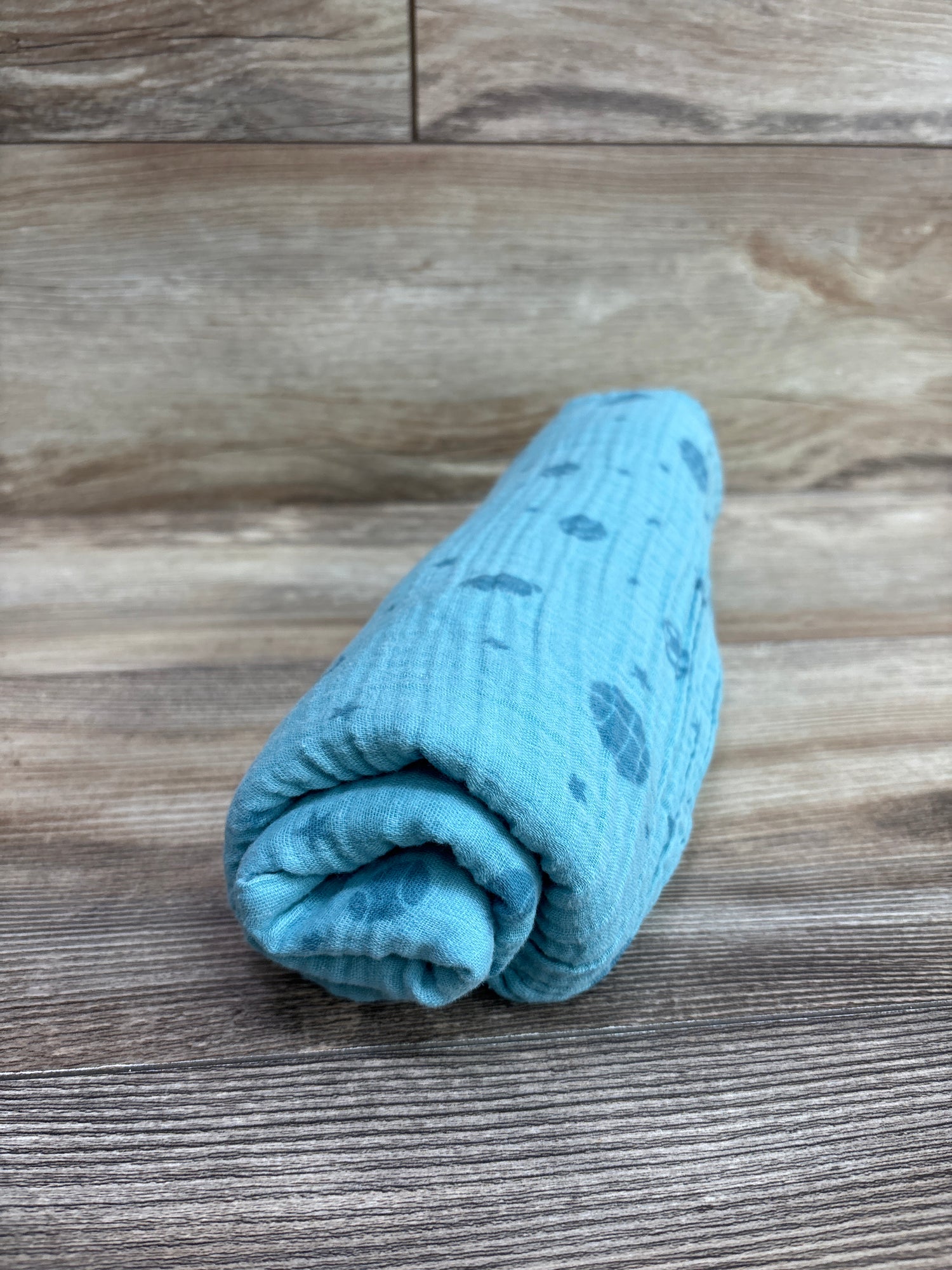 Cloud Island Muslin Swaddle Baby Blanket Blue 47x47''