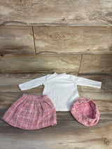 KMBANGI 3pc Tweed Skirt Set White sz 6-9m