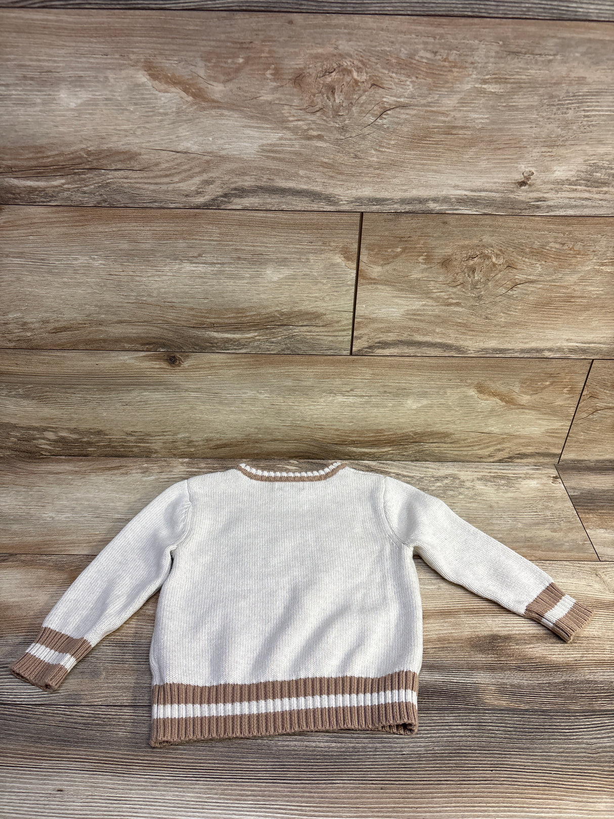 Cat & Jack Knit Bear Sweater Cream sz 2T