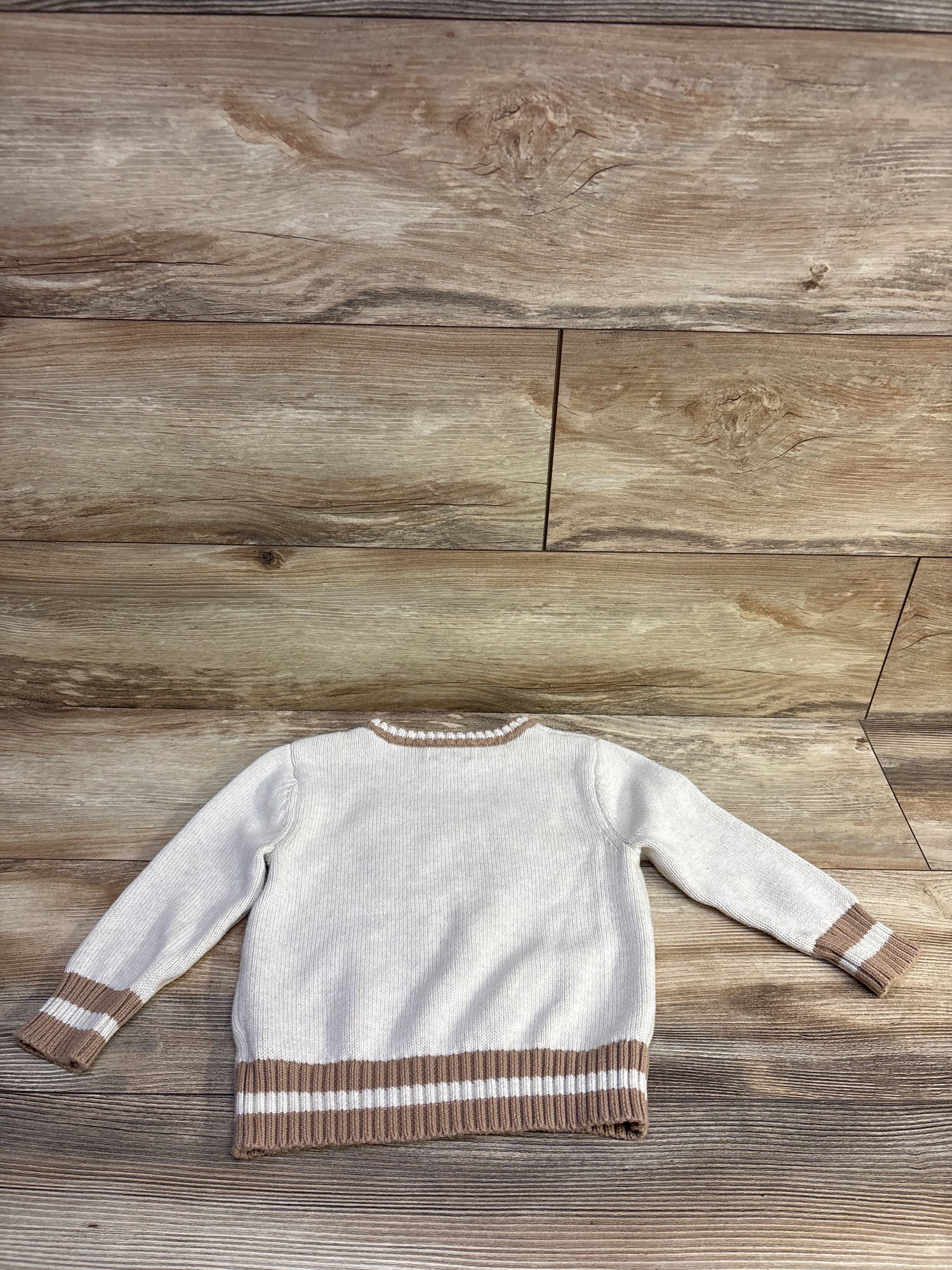 Cat & Jack Knit Bear Sweater Cream sz 2T