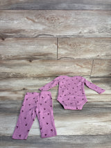 Carter's 2pc Floral Waffle Knit Bodysuit & Pants Set Pink sz 9m
