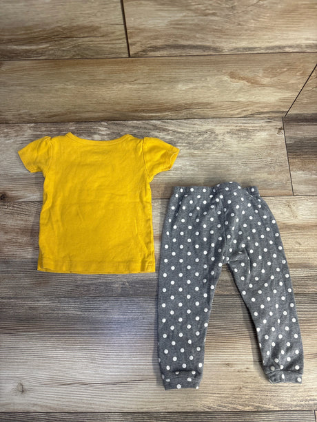 Just One You 2pc Sheep Print Pajama Set Yellow sz 12m - Me n Mommy To Be