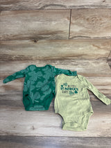 Carter's 2pk Shamrock Bodysuit Set Green sz 6m