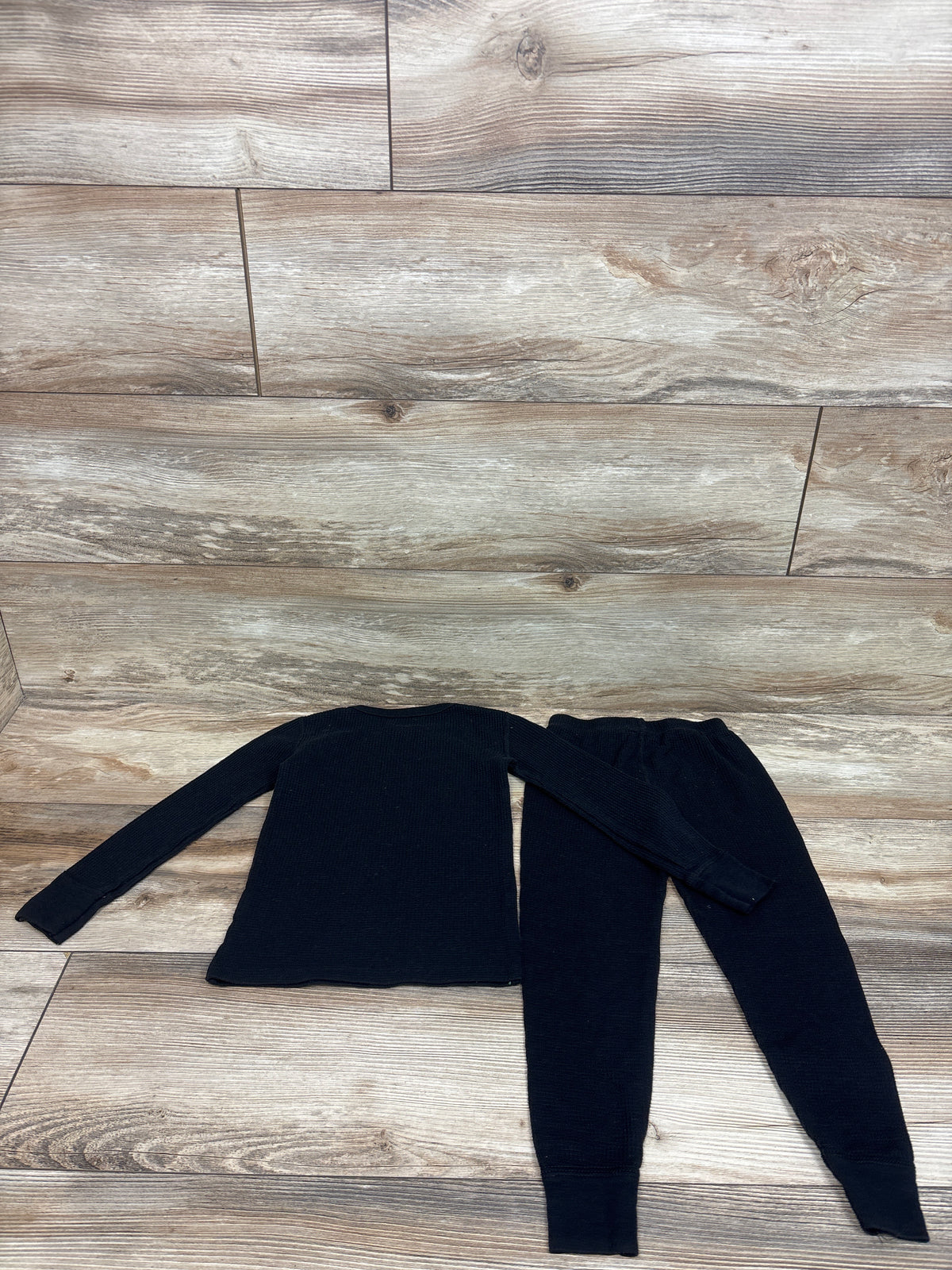 Athletic Works 2pc Thermal Underwear Crew Top & Bottom Set Black sz 4-5T