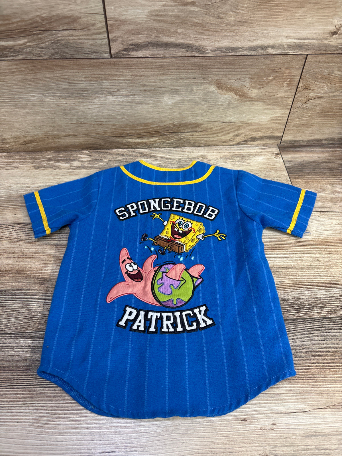 Boxlunch SpongeBob SquarePants Embroidered Baseball Jersey Blue sz 2T
