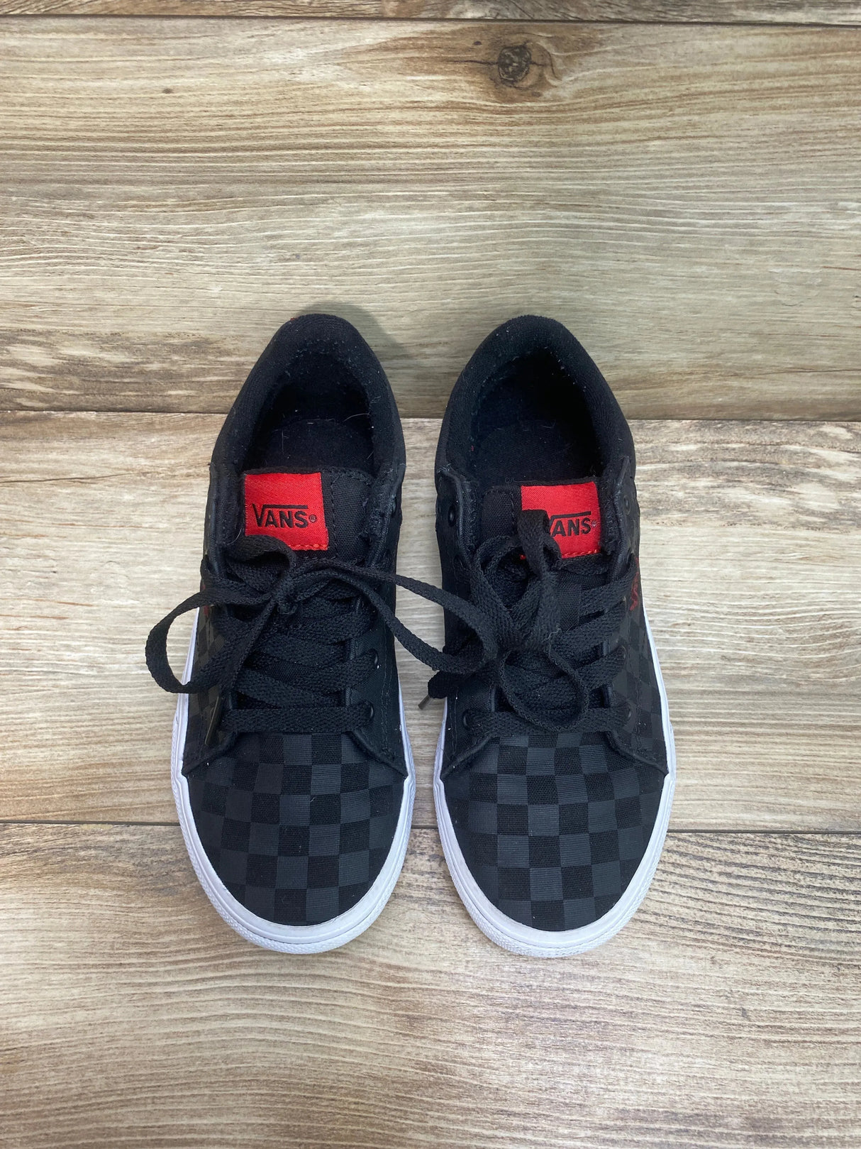 Vans Seldan Lace-up Sneaker Checkerboard Black Sz 2Y