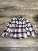 OshKosh Plaid Button Up Flannel Shirt White sz 5T