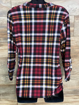 Feathers Maternity Plaid Flannel Pink sz Medium