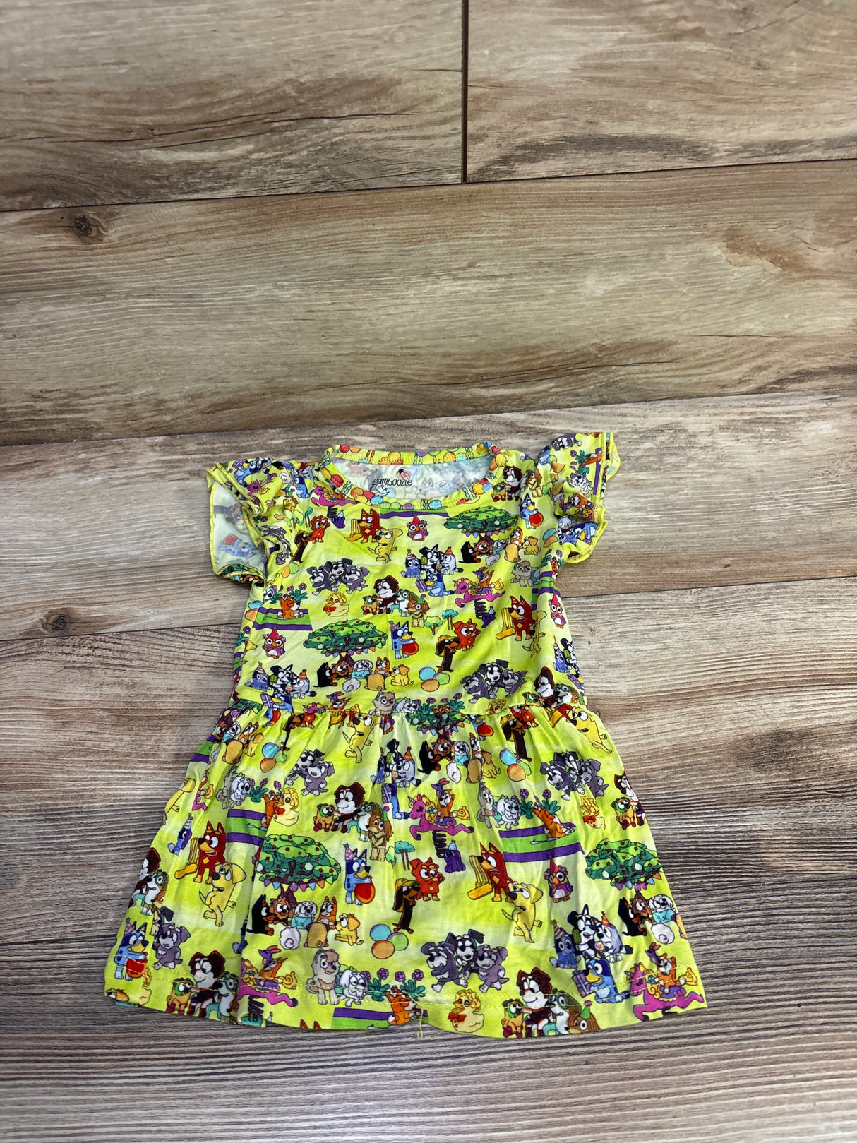 Bamboozle Bamboo Bluey Bodysuit Dress Lime sz 12-18m