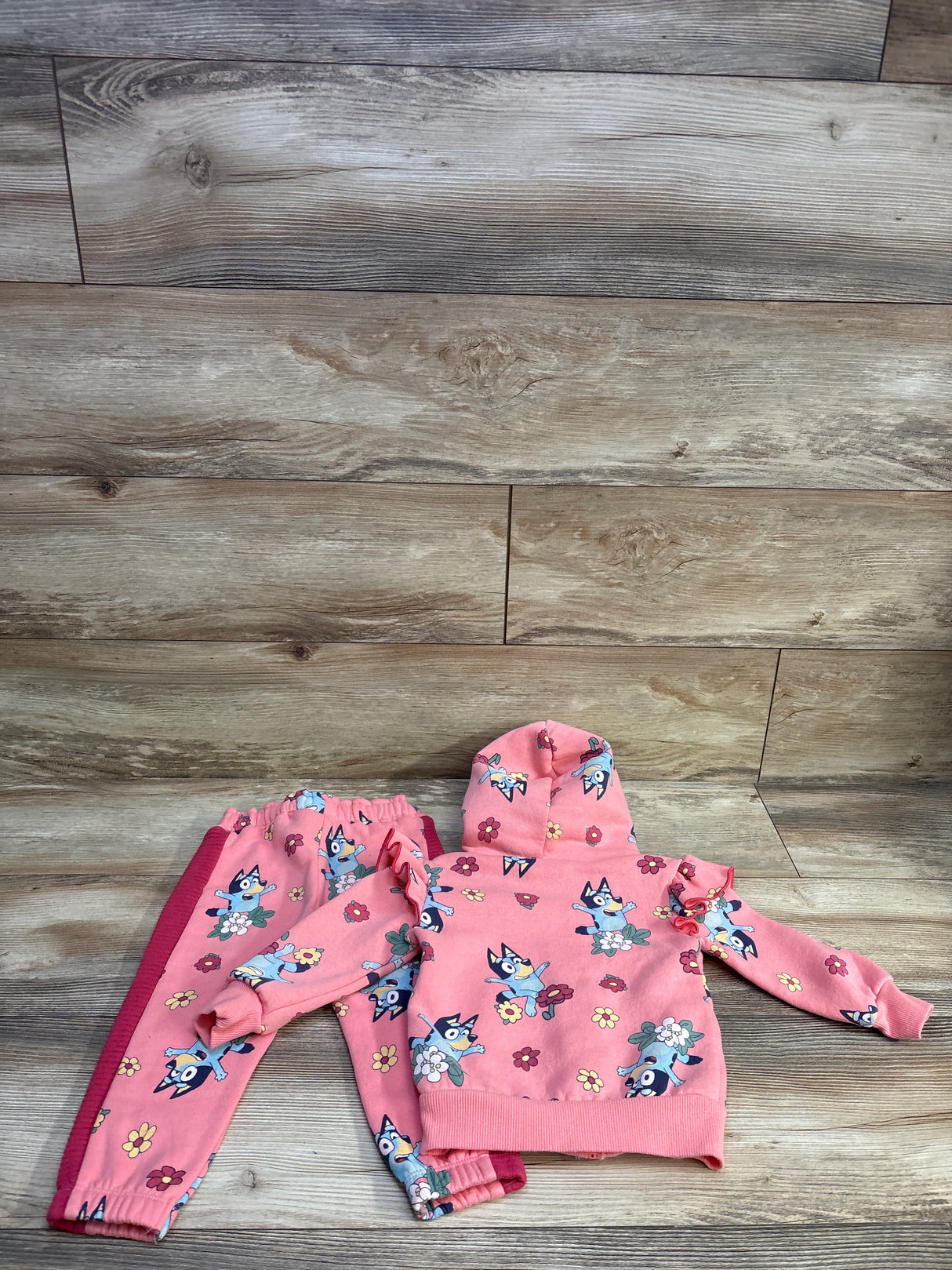 Bluey 2pc Zip-Up Jacket & Joggers Set Pink sz 2T