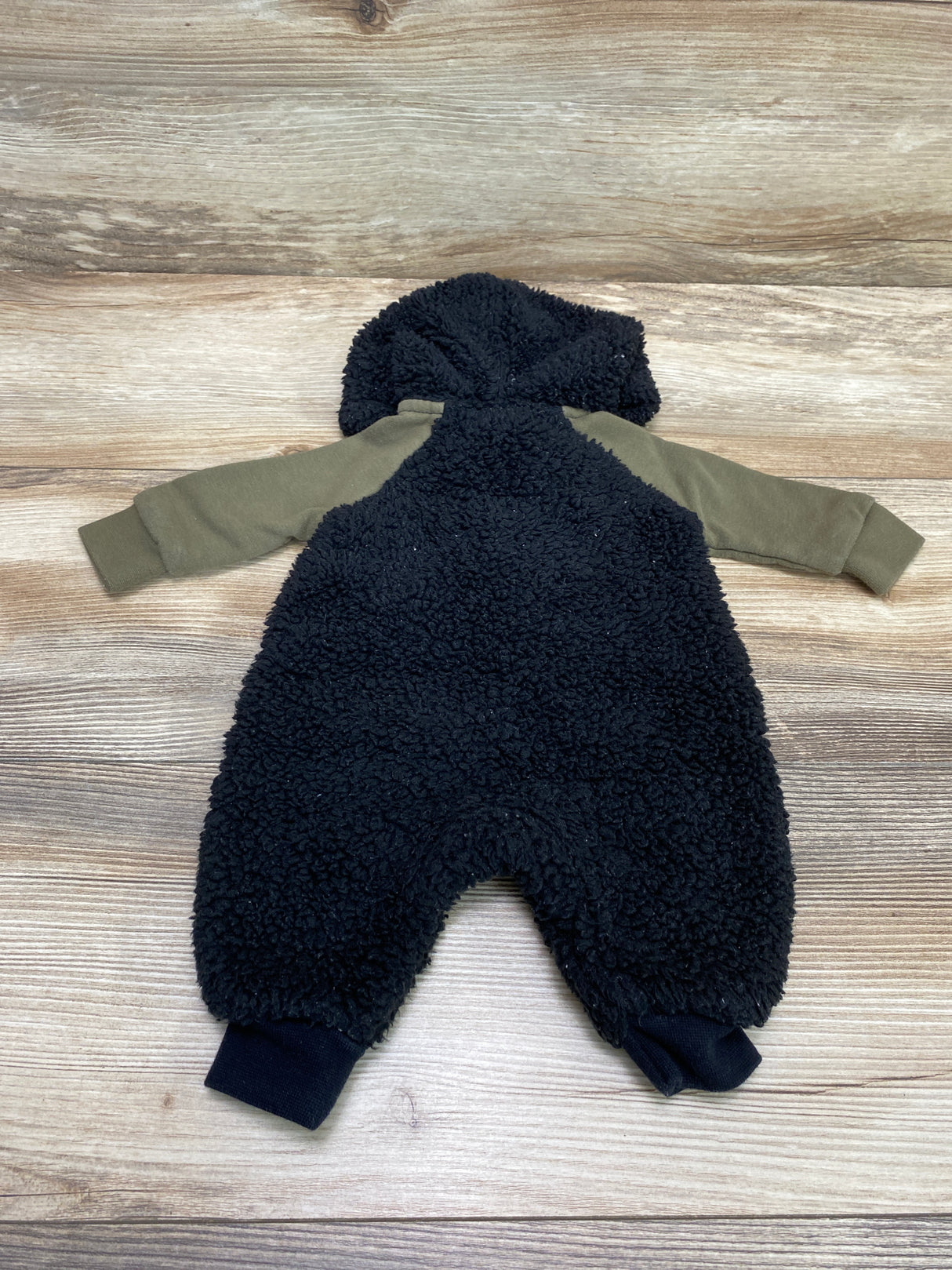 Nike Sherpa Hooded Coverall Green/Black sz Newborn