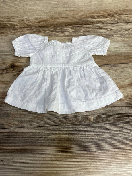 NEW Baby Gap Smocked Puff Sleeve Shirt White sz 0-3m - Me n Mommy To Be
