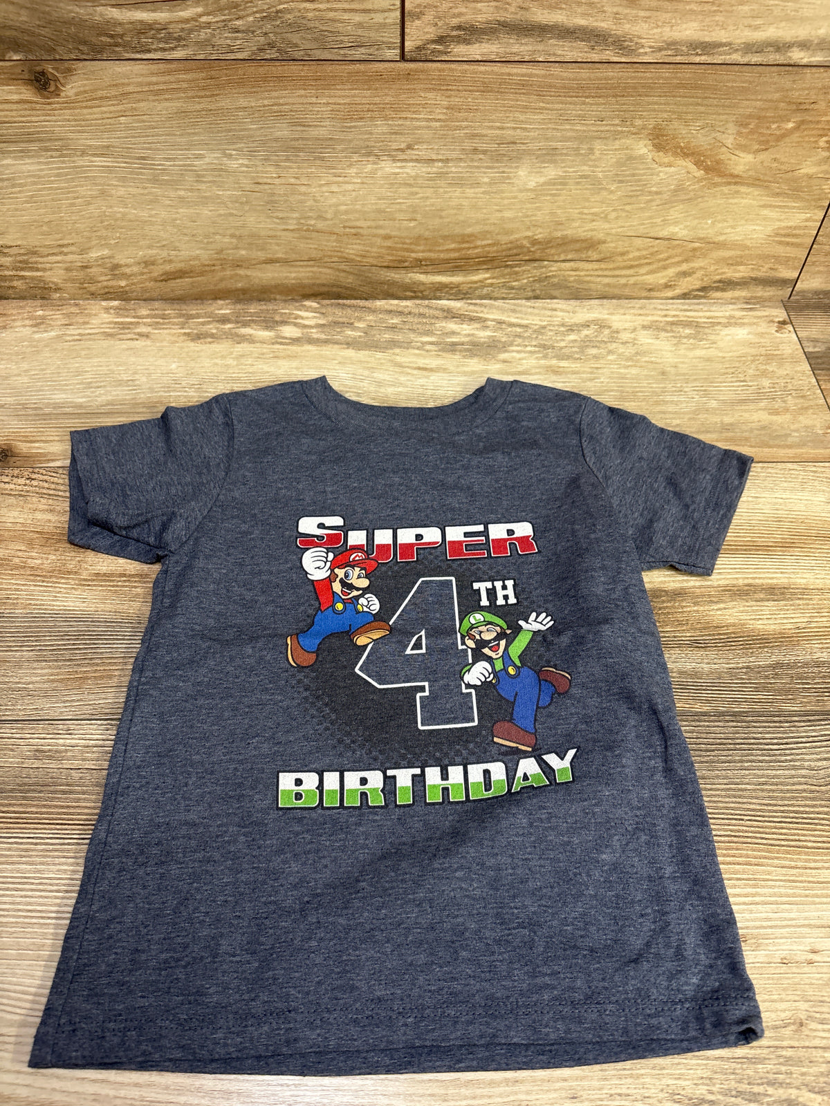 Gildan Nintendo Super Mario 4th Birthday Shirt Blue sz 4T