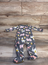 Simple Joys Animal Print Blanket Sleeper Grey sz 6-9m