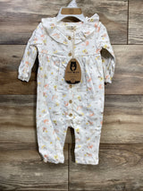 NEW Rabbit + Bear White Bird Coverall sz 3-6m