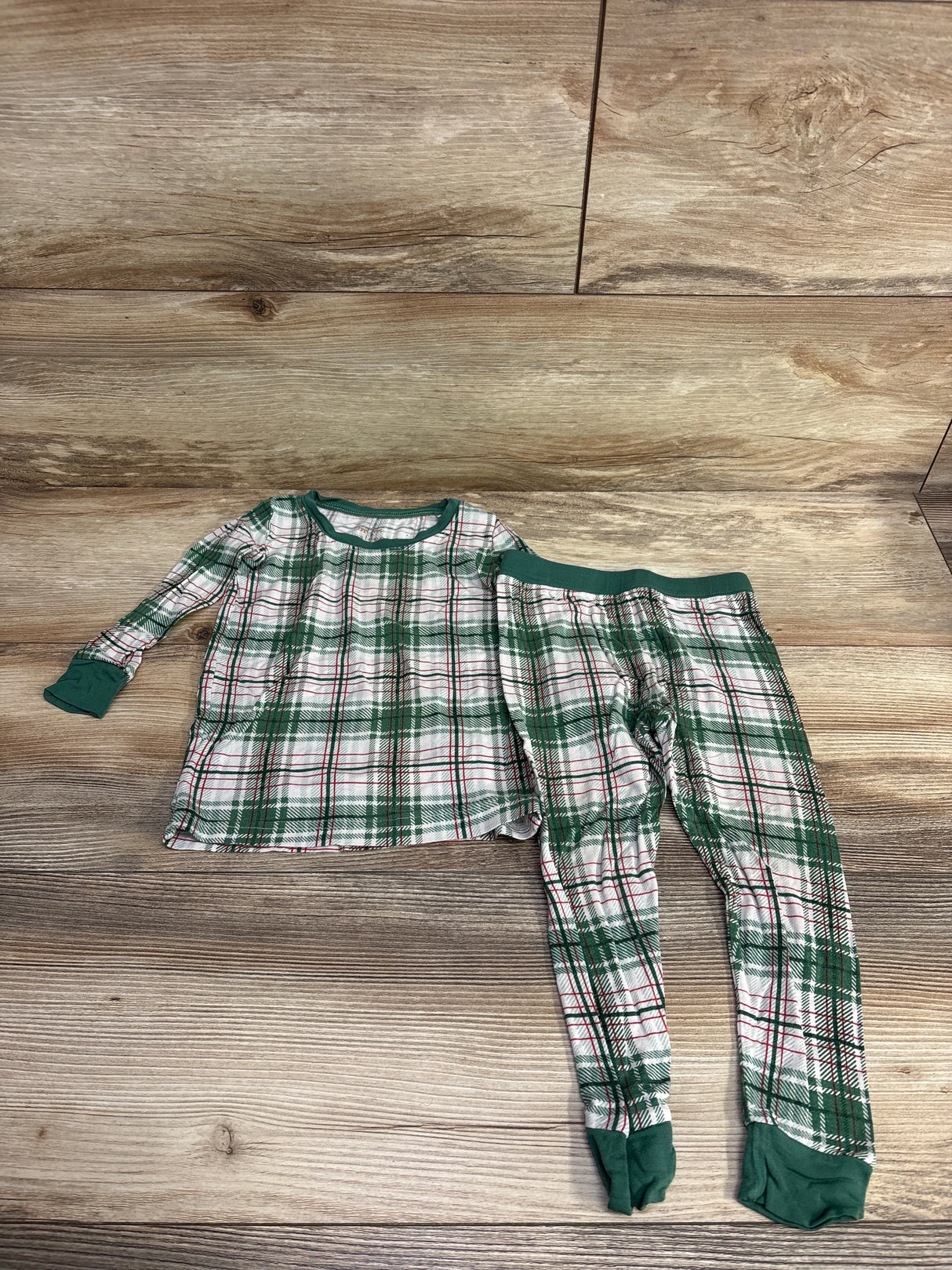 Little Sleepies Holly Plaid 2pc Pajama Set Green sz 12-18m