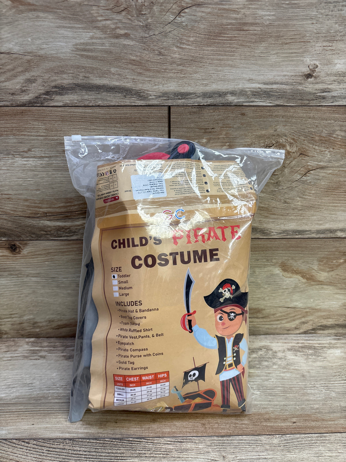 G.C 9pc Captain Pirate Costume sz 3-5T