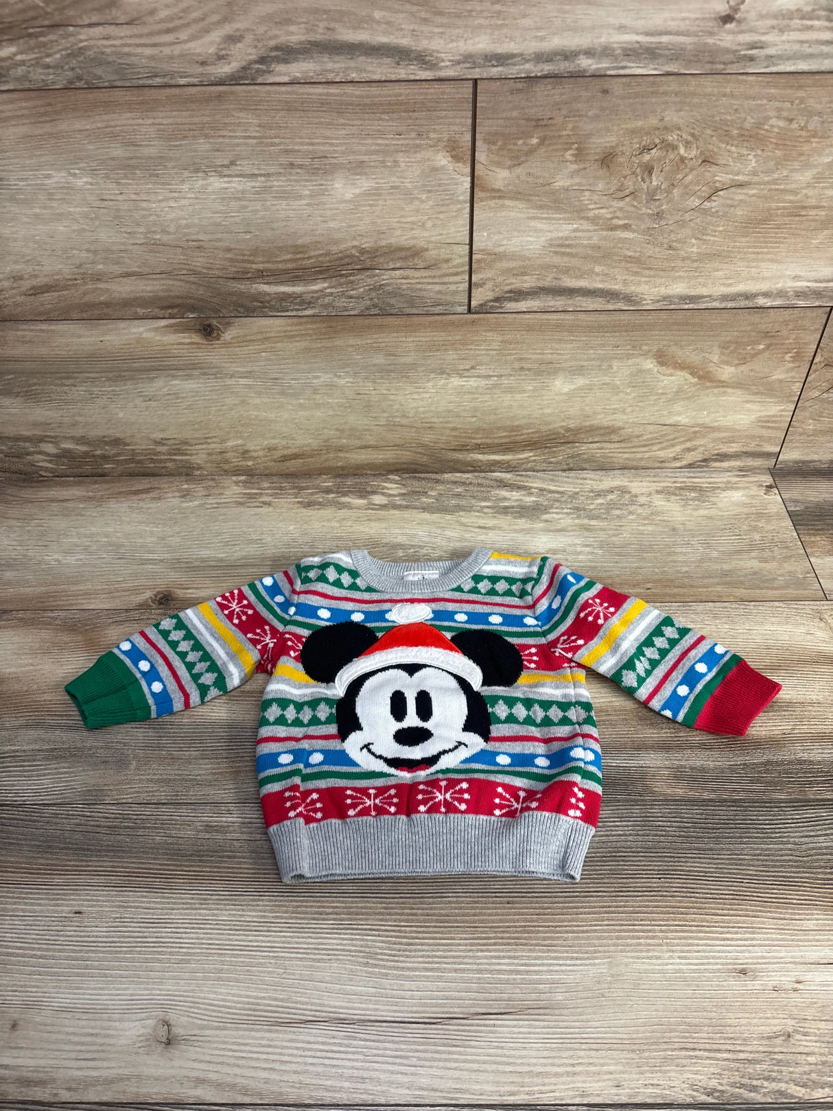 Disney Store Striped Mickey Mouse Sweater Grey sz 9-12m
