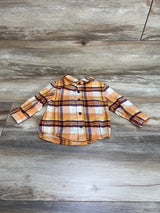 Cat & Jack Plaid Flannel Shirt Orange sz 12m