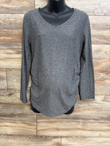Time & Tru Long Sleeve Ruched Maternity Shirt Grey sz Medium