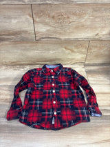 OshKosh Plaid Button Up Flannel Red sz 3T