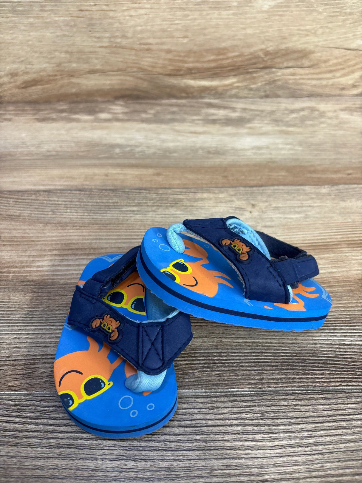 Wonder Nation Crab Flip Flops Blue sz 3c