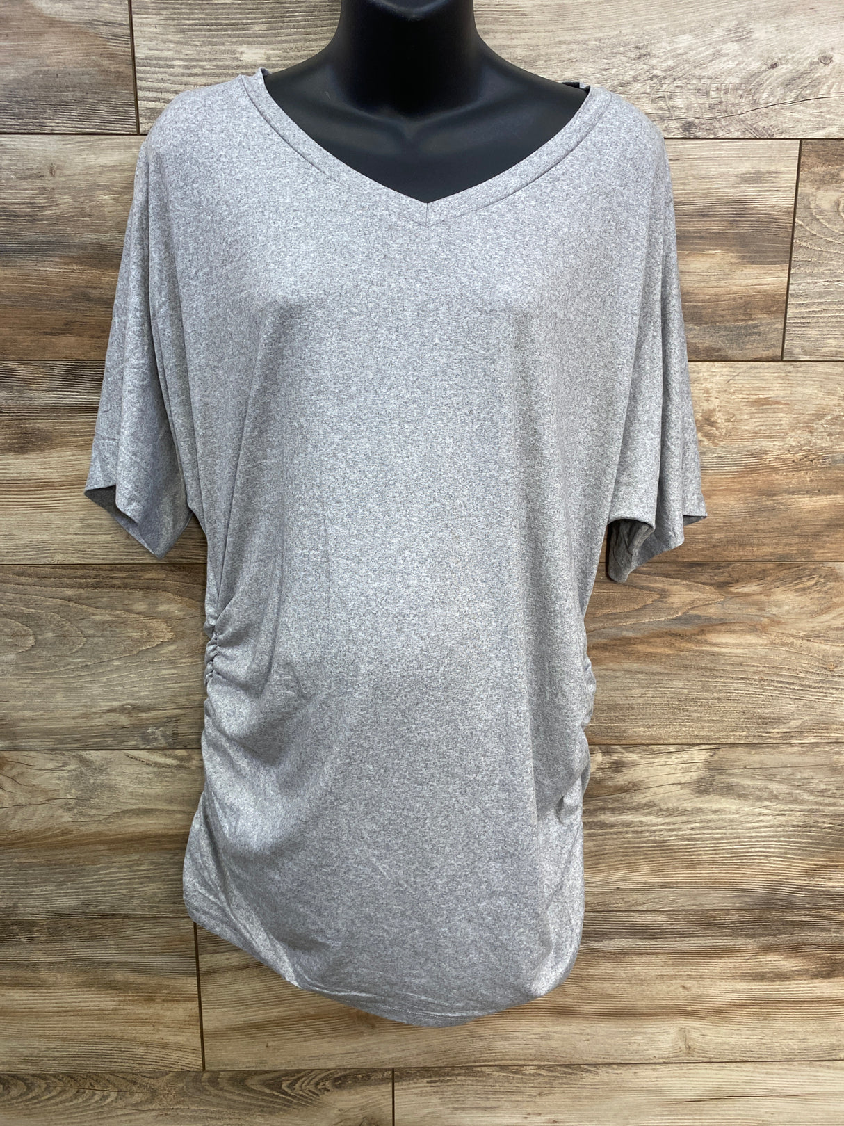 NEW Ekouaer Maternity Ruched Shirt Grey sz XXL