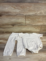 Easy Peasy 2pc Bubble Rpmper & Pants Set Ivory sz 24m