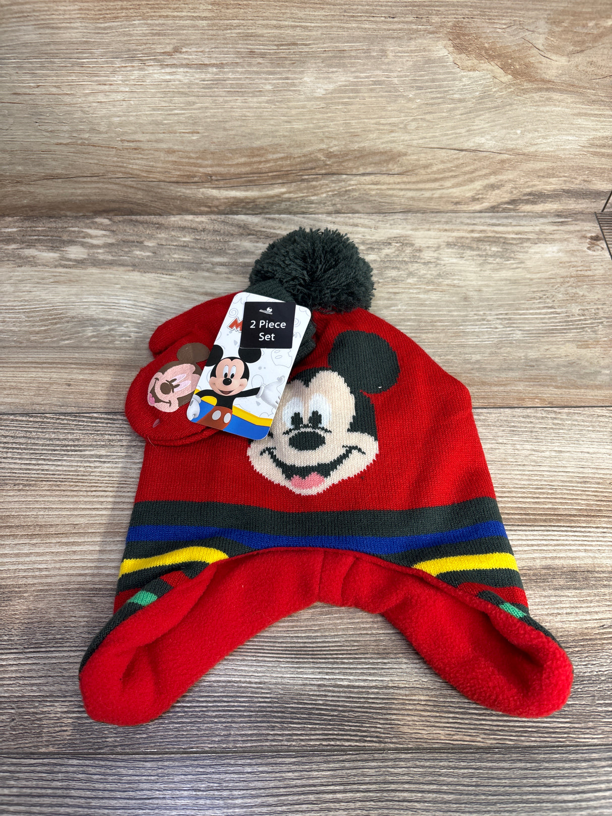 NEW Berkshire Fashion 2pc Mickey Mouse Winter Hat & Mittens Set, One Size