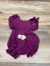 Ruffle Muslin Romper Purple sz 3-6m