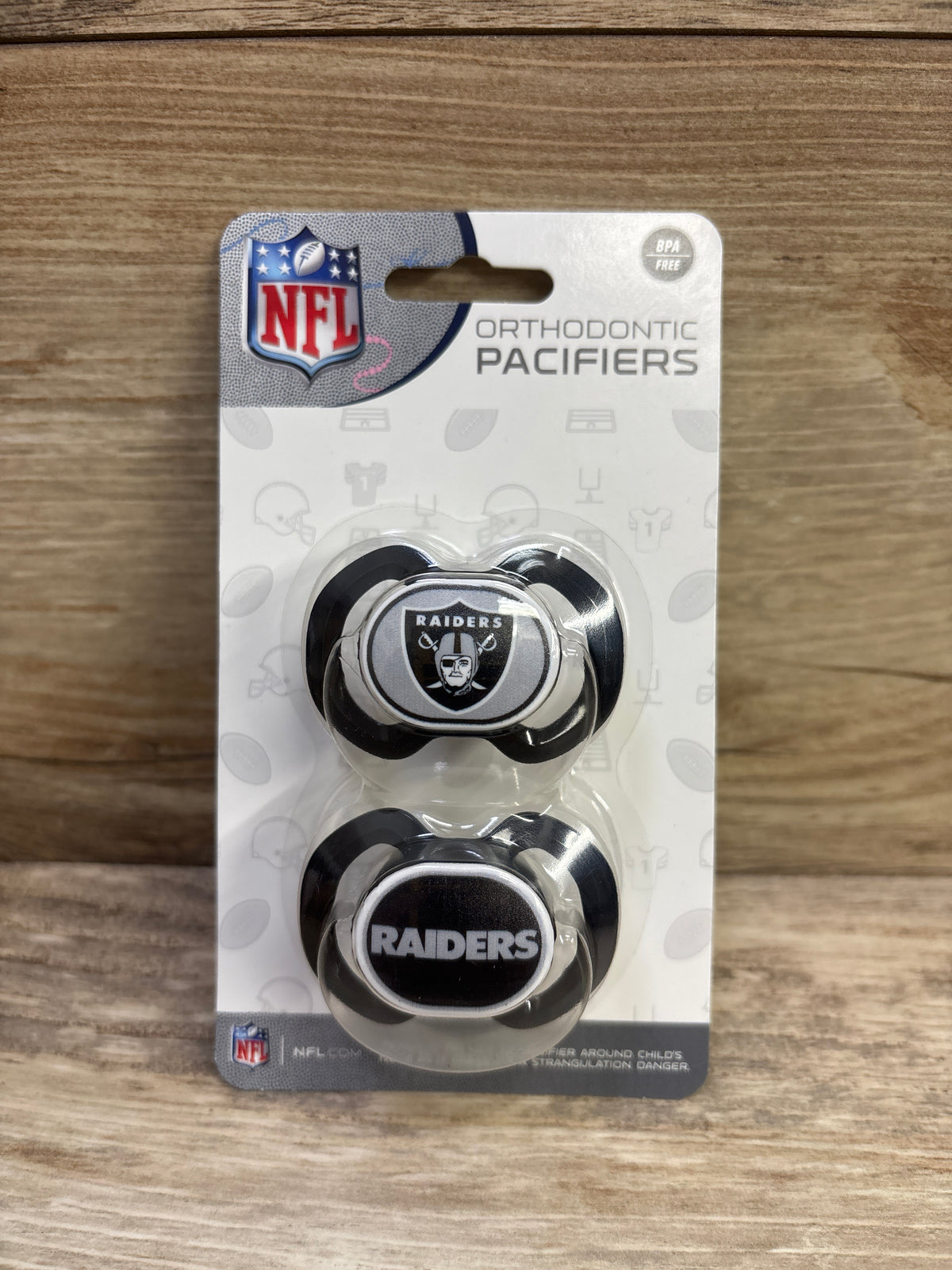 NEW Baby Fanatic 2pk Las Vegas Raiders NFL Officially Licensed Pacifiers
