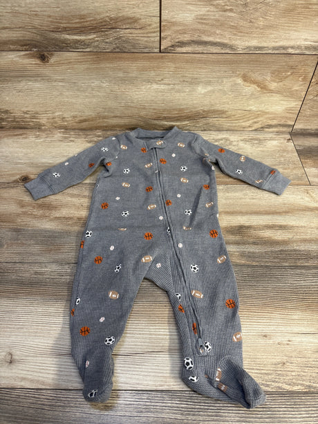 Carter's Sports Balls Sleeper Grey sz 6m - Me n Mommy To Be