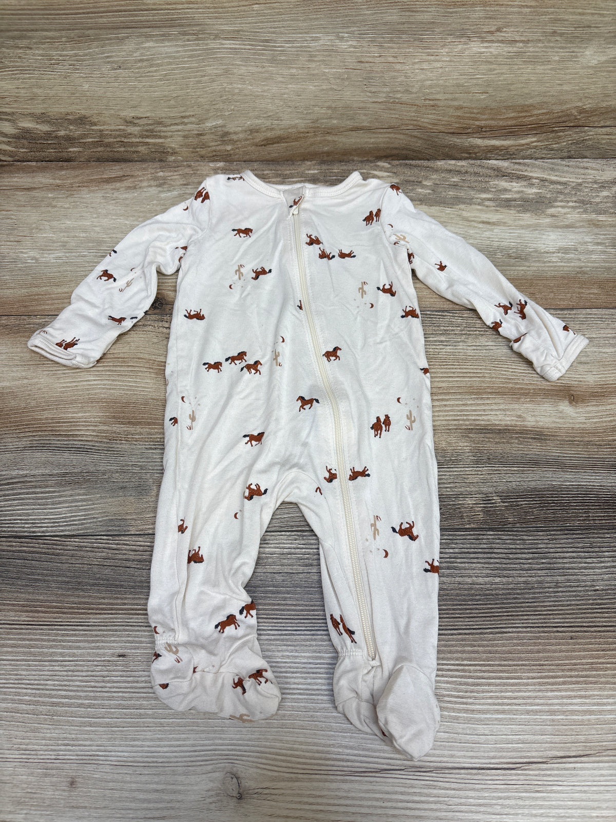 Modern Moments Horse Print Viscose Sleeper Ivory sz 0-3m