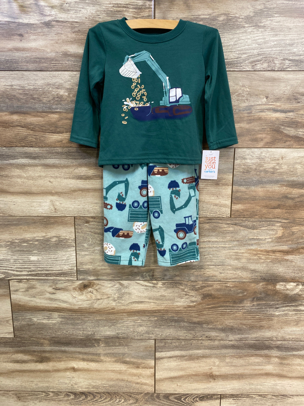 NEW Just One You 2pc Cereal Pajama Set Green sz 18m