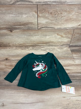 NEW Jumping Beans Christmas Unicorn Shirt Emerald sz 18m