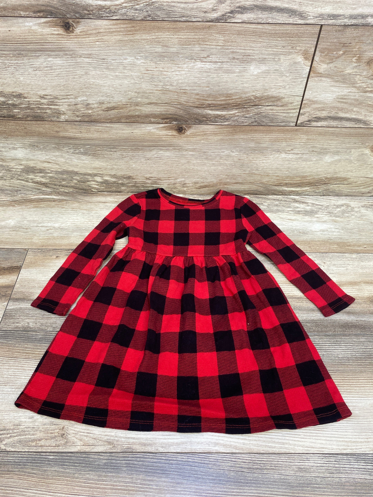 Old Navy Plaid Long Sleeve Dress Red sz 5T