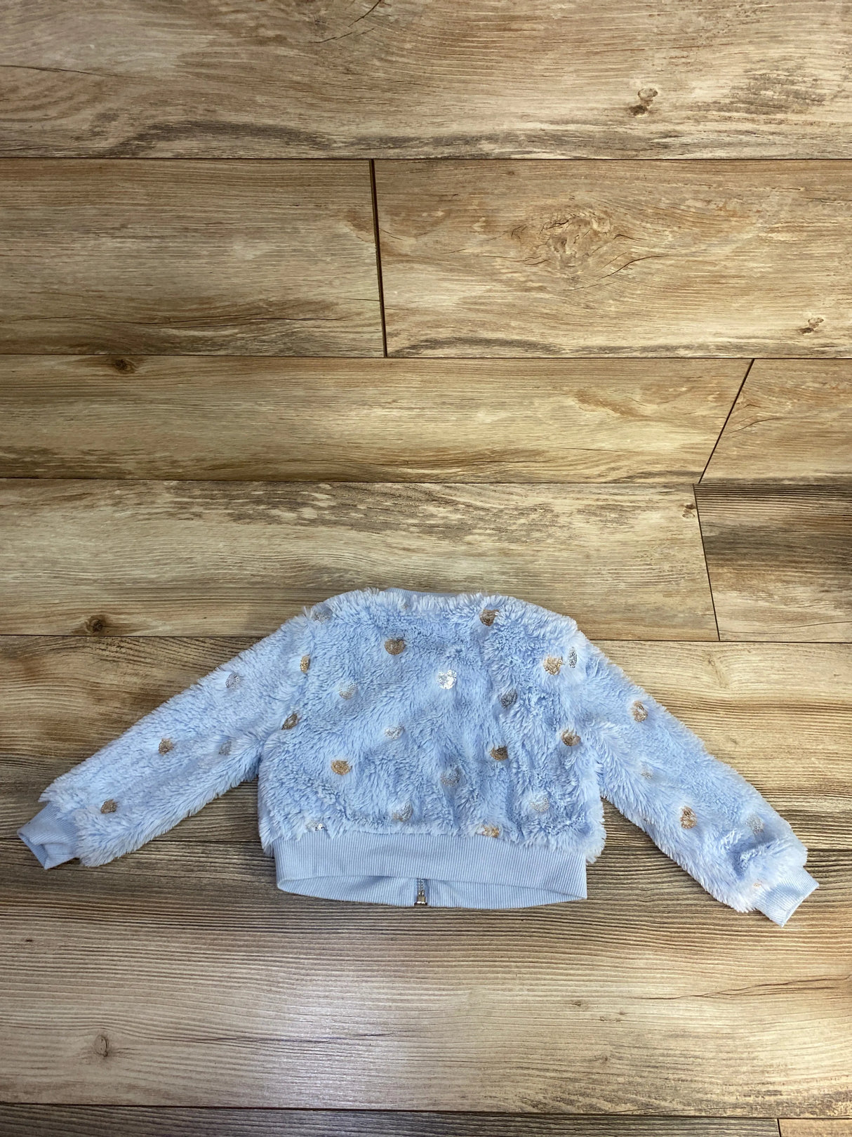 Knit Works Plush Full Zip Jacket Blue sz 2T