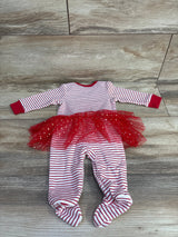 Wanderling My First Christmas Striped Tutu Bodysuit White sz 0-3m
