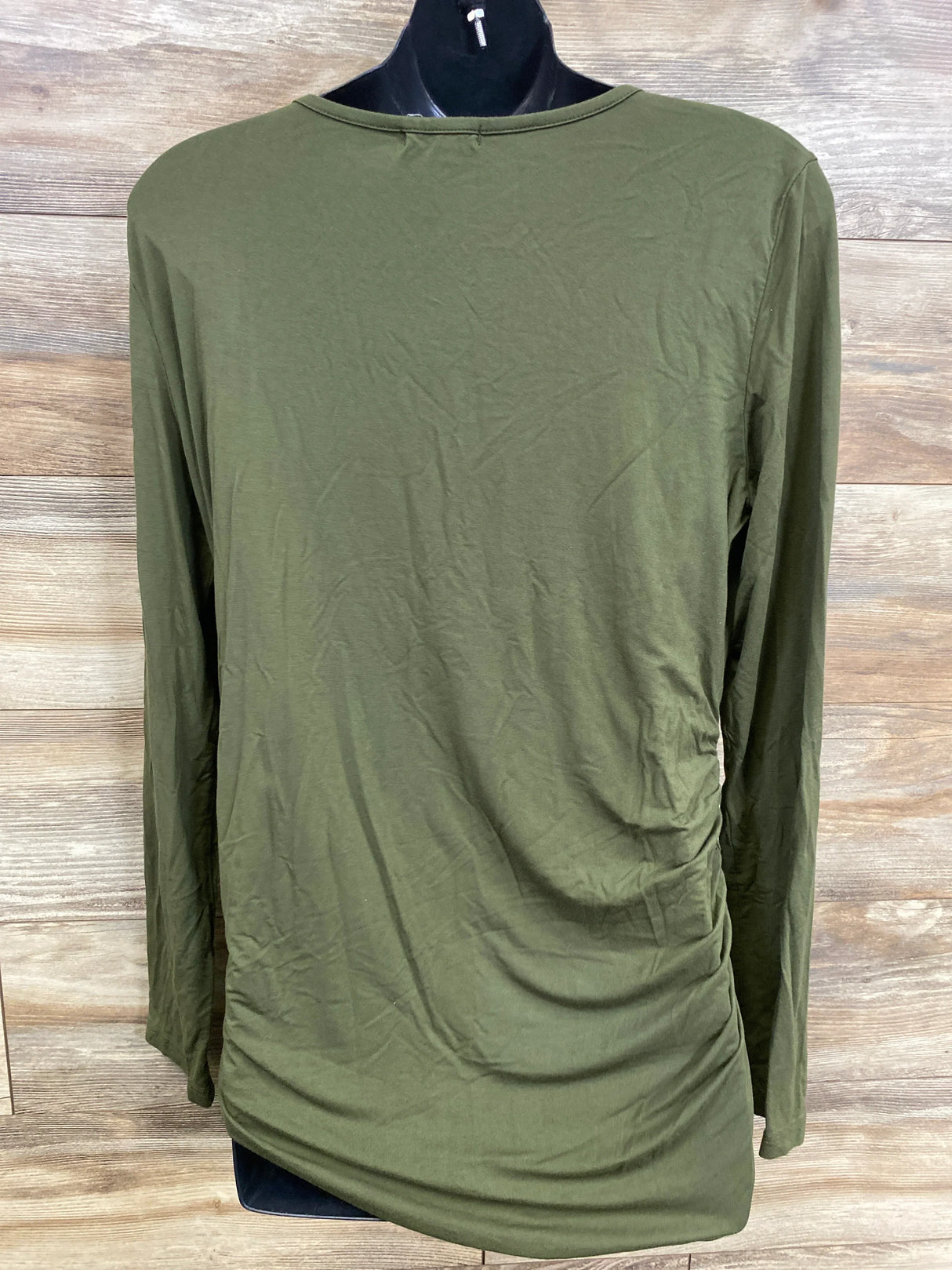 Smallshow Long Sleeve Ruched Shirt Green sz XL