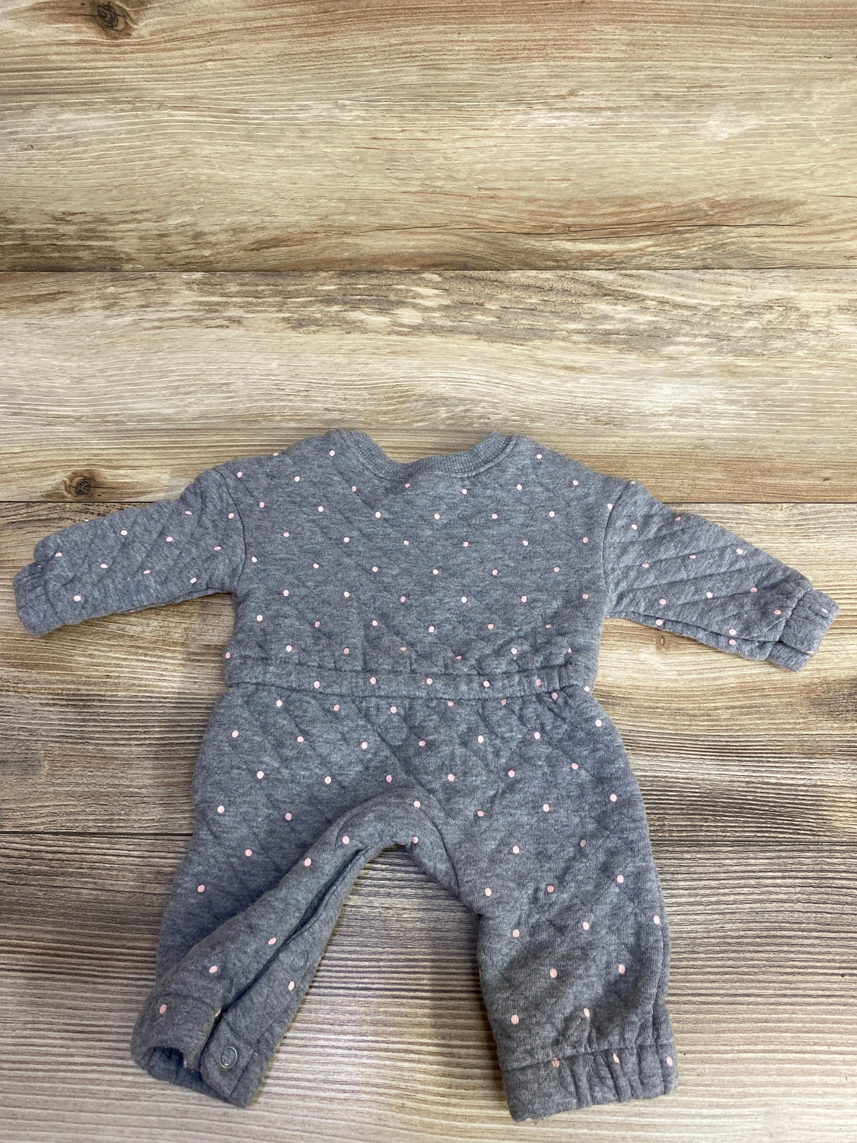 Carter's Polka Dot Quilted Sweater Romper Grey sz Newborn